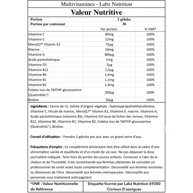 LABZ multi vitamines 60 caps
